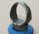 Medieval Period Silver Finger Ring & Blue Stone 1300 - 1500 Ad, Roman photo 8