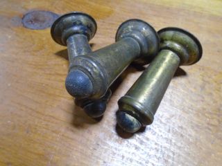 One Large Old Salvaged Door Stop - Brass Wash W/rubber Stopper (4500 - K) photo
