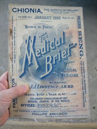 Rare 1900 Quack Medicine Ads Medical Brief Monthly photo