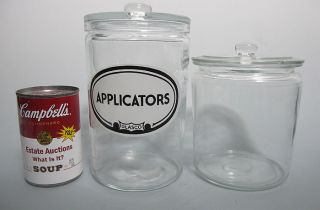 2 Antique Glasco Apothecary Counter Display Candy Cylinder Glass Jars Nr Yqz photo