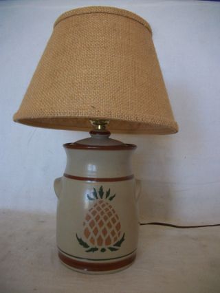 Small Stoneware Table Lamp With Pineapple Design photo