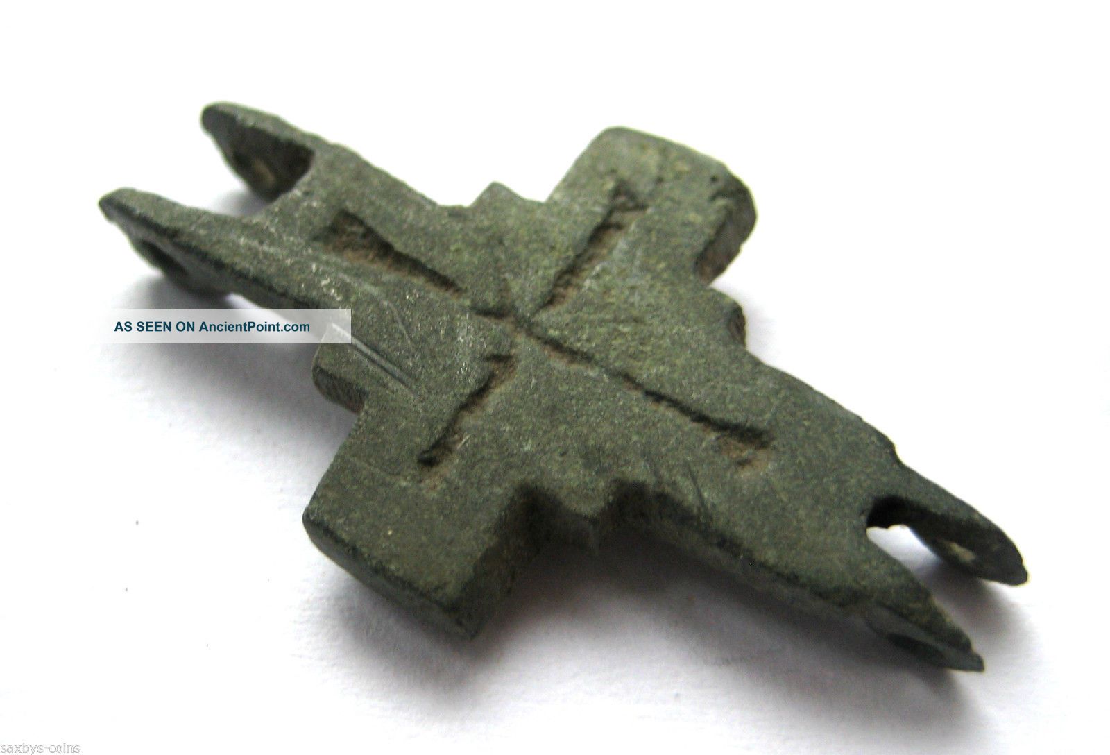 Circa.  1100 A.  D British Found Medieval Period Bronze Reliquary Crucifix Pendant British photo