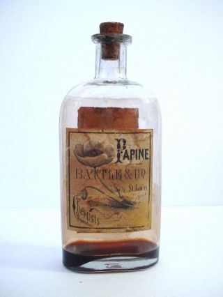 Battle & Co.  Papine Formula Antique Bottle Opium Preparation photo