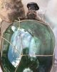 Antique Glass Dog Neck Fishing Float From Denmark Fishing Nets & Floats photo 1