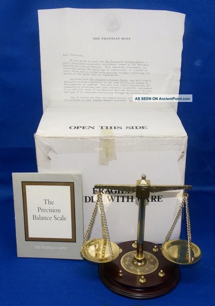 1987 Franklin Maritime Precision Balance Scale With & Box Scales photo