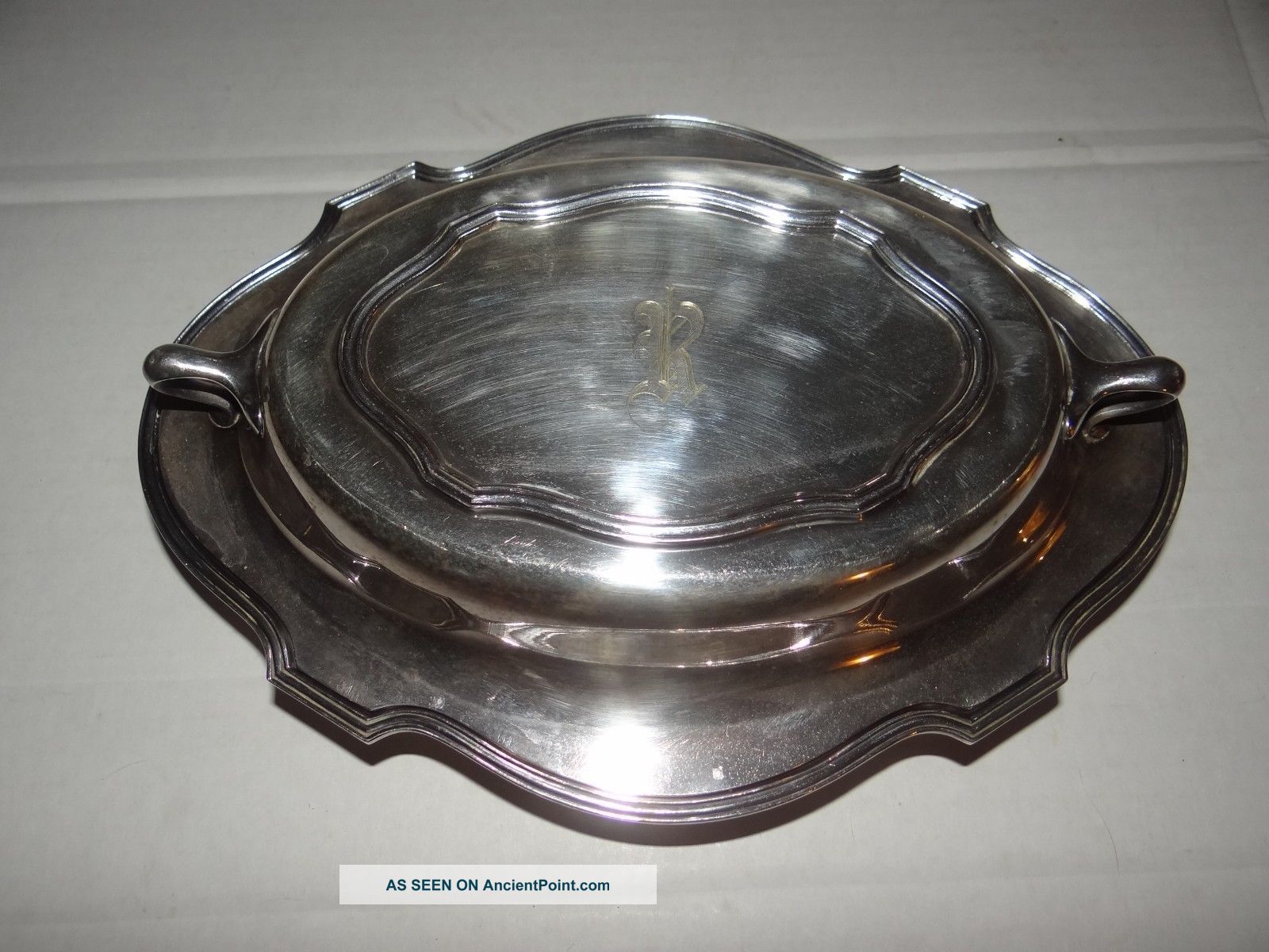 Vintage Lawrence B Smith Silverplate Lidded Serving Bowl/dish/tray 