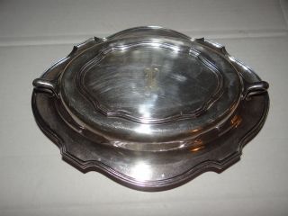 Vintage Lawrence B Smith Silverplate Lidded Serving Bowl/dish/tray 