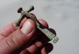 Ancient Roman Bronze Crossbow Brooch,  Mostly By Military photo