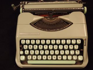 Vintage Green Hermes Rocket Portable Typewriter With Case,  Needs Work photo