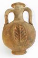 Biblical Ancient Antique Clay Pottery Jug Wine Flask W Wheat & Grain Symbol R Holy Land photo 4