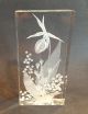 2 Fra Frank Albrecht Clear Lucite Acrylic 3d Etched Flower Paperweight Sculpture Mid-Century Modernism photo 3