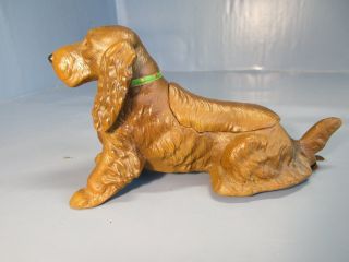 Vintage Austrian Bronze Painted Cocker Spaniel Dog Pipe Holder / Stand photo