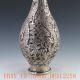 Chinese Silver Copper Carved Phoenix Vase W Xuande Mark Vases photo 5