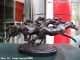 9 Signed Pure Copper Bronze & Marble Three Horse Race Compete Art Statue Other Antique Chinese Statues photo 2