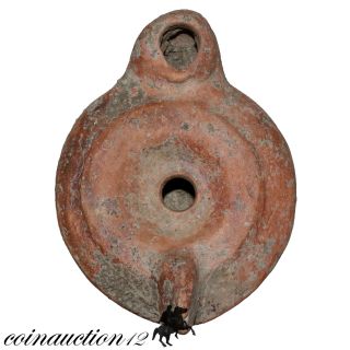 Museum Quality,  Large Size,  Roman Terracotta Oil Lamp 400 - 450 Ad photo
