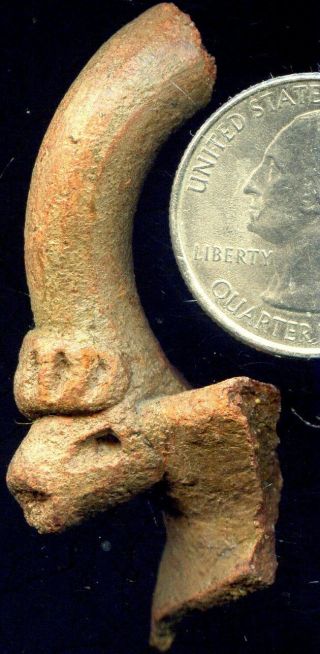 Pre - Columbian Toltec Serpent Pot Handle Adorno,  Ca;700 - 1200 Ad photo