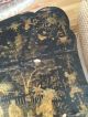 Antique 19th C.  Chinese Lacquer French Regency Chinoiserie Nest Tables Pair Trays photo 6