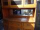 Antique Dining Room Built In Cabinet Glass Mirror Wood Wooden Chest Buffet Old 1900-1950 photo 1