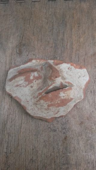 Antique Pre Columbian Pottery Face Fragment Mayan Quirigua Izabal Guatemala photo