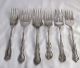 6 Silver Plate - Fancy - Cold Meat Forks - Various Makers - 8 
