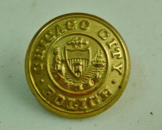 City Of Chicago Police Gilt Coat Button 25mm By Detective Pub.  Co.  Circa 1920 photo