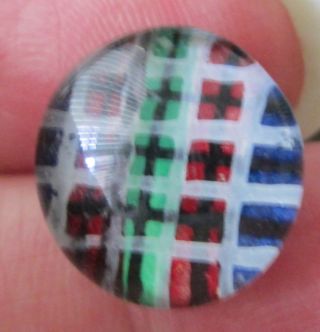 Antique Glass Kaleidoscope Button,  Boxes Design,  Multi Colors,  Black,  Red,  Green,  Blue photo