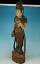 25inch High Asian Chinese Old Wooden Hand Carved Buddha Kwan - Yin Statues Figure Other Antique Chinese Statues photo 1