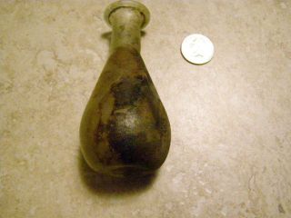 Ancient Roman Glass Unguentarium Flask Perfume Ointment Bottle photo