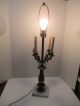 Vtg Antique Victorian Brasstable Candelabra Lamp Marble Base Hollywood Regency Lamps photo 9