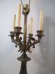 Vtg Antique Victorian Brasstable Candelabra Lamp Marble Base Hollywood Regency Lamps photo 2