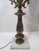Vtg Antique Victorian Brasstable Candelabra Lamp Marble Base Hollywood Regency Lamps photo 3