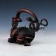 Chinese Retro Brass Snake Wrapped Around Basalt Statue Wr10506 Other Antique Chinese Statues photo 1