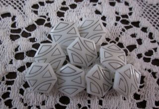 Vintage Antique 9 Matching Milk White Glass Buttons Sewing photo