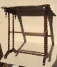 Fine Antique Victorian Walnut Table / Stand With Spool Legs 1900-1950 photo 2