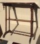 Fine Antique Victorian Walnut Table / Stand With Spool Legs 1900-1950 photo 4