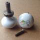 Antique Orig.  Vict.  - Porcelain&brass - Rosebbud Drawer/dresser Pull Knobs,  Screws Old Architectural & Garden photo 5
