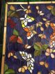 Glass Window Stained Leaded Wood Frame Butterflies W/purple Back Tiffany Style 1940-Now photo 1