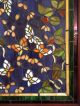 Glass Window Stained Leaded Wood Frame Butterflies W/purple Back Tiffany Style 1940-Now photo 4