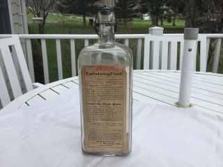 Frigid Embalming Fluid - 56 Oz.  Glass Bottle - Mortuary - Paper Label photo