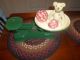 Unusual Scale,  Dark Green Cast Iron W/ Round Enamelware Pan Display Piece Primitives photo 1