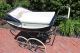 Vintage English Pedigree Pram/stroller/carriage Navy And White,  Exceptional Baby Carriages & Buggies photo 2