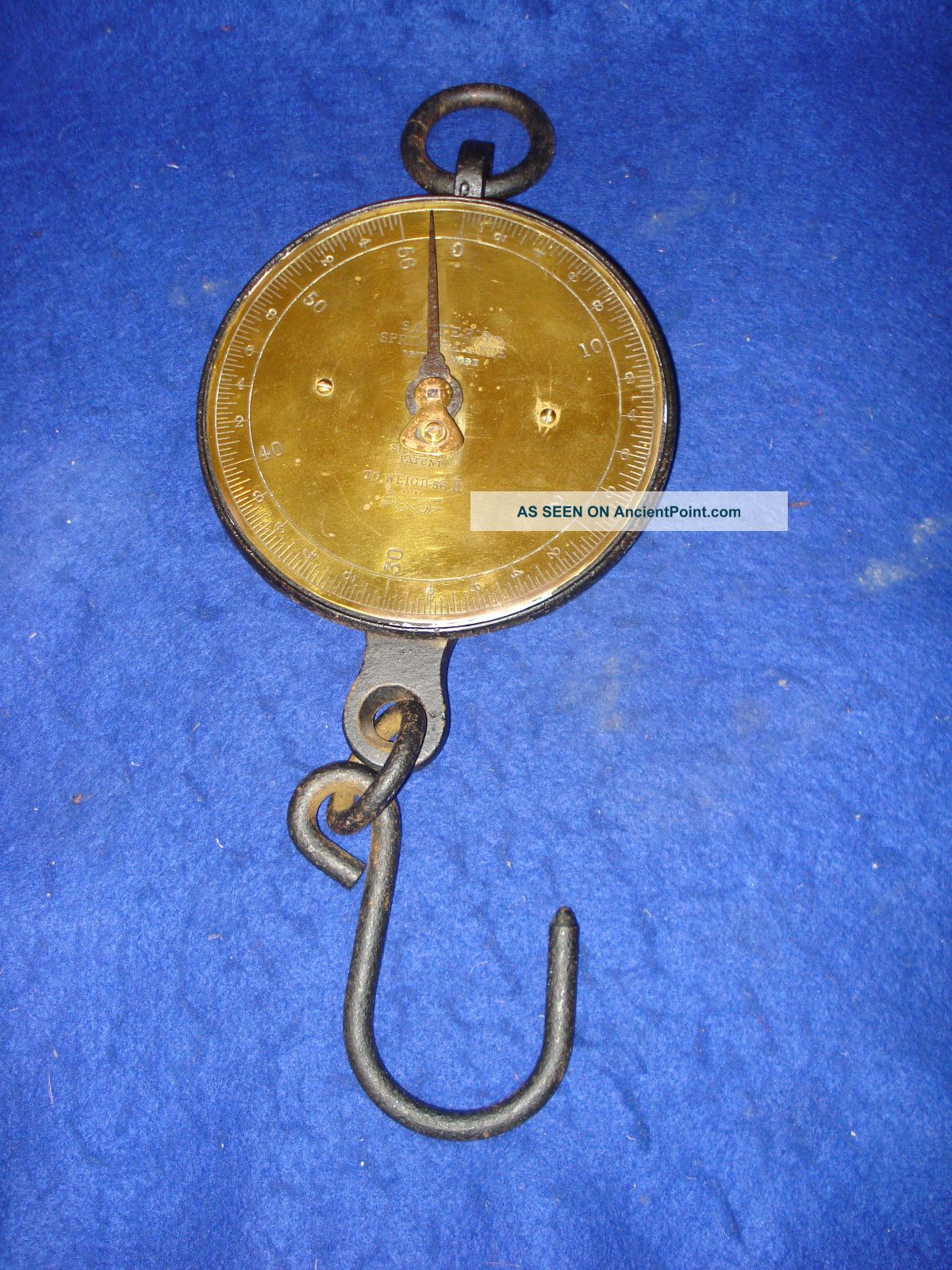 Salter Spring Balance 58 Lb Scale Cast And Brass _british Made - Scales photo