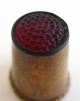 Antique Gold Filled Red Glass Top Sewing Thimble Thimbles photo 1