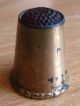 Antique Gold Filled Red Glass Top Sewing Thimble Thimbles photo 4