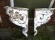 Antique Pair Victorian Corbels Architectural Salvage Chippy Paint Corbels photo 3