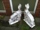 Antique Pair Victorian Corbels Architectural Salvage Chippy Paint Corbels photo 5