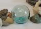 Vintage Japanese Glass Fishing Float Small 2.  5 Inch Very Rare Makers Mark (7) Fishing Nets & Floats photo 5