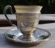 Lenox Demi Tasse Porcelain Inserts Sterling Silver Holder And Saucers Cups & Goblets photo 6