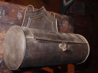 Great American Colonial 18th Early 19th C Iron Tin Candle Holder Box Antique photo