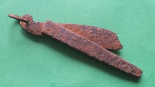 38.  Byzantine / Medieval Legionary Iron Knife - Razor photo